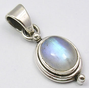 Rainbow Moonstone Sterling Silver Pendant