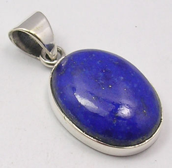 Lapis Lazuli Sterling Silver Large Oval Pendant