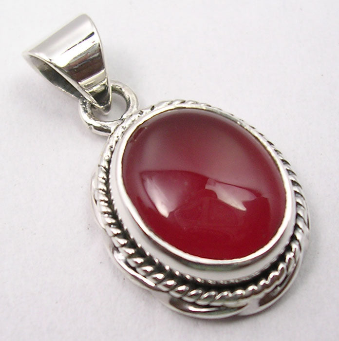 Carnelian Sterling Silver Pendant