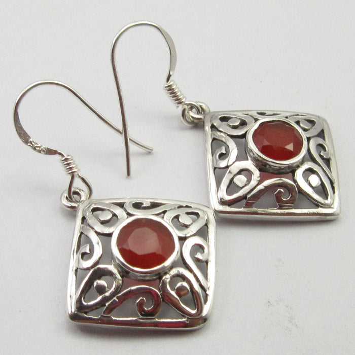 Carnelian Sterling Silver Earrings