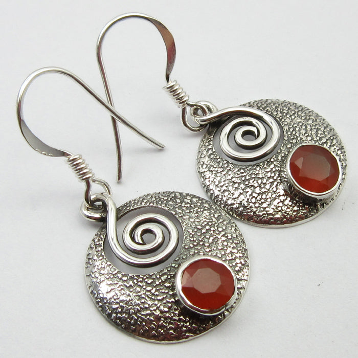 Carnelian Sterling Silver Earrings