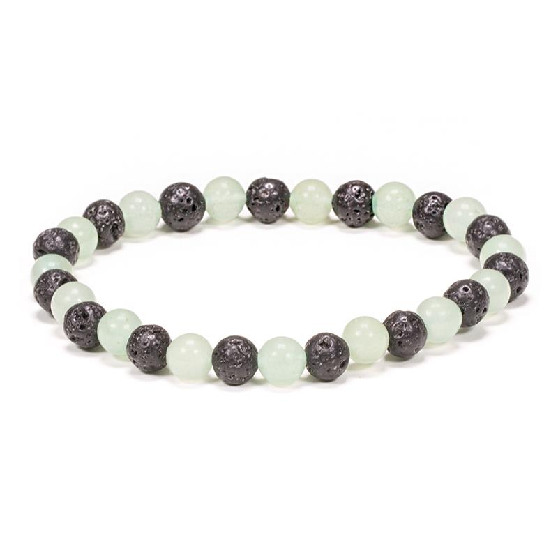 Green Aventurine/Lava Bead Bracelet