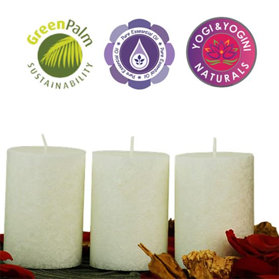 Sustainable Stearin Set Of 3 Candles - PURENESS