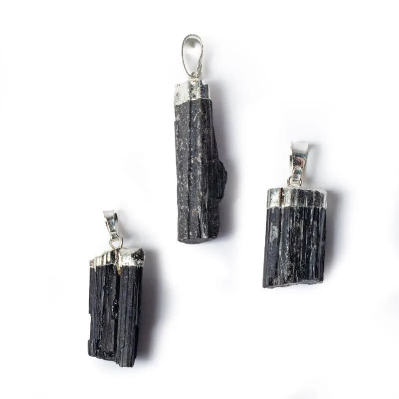 Black Tourmaline Rough Gemstone Pendant