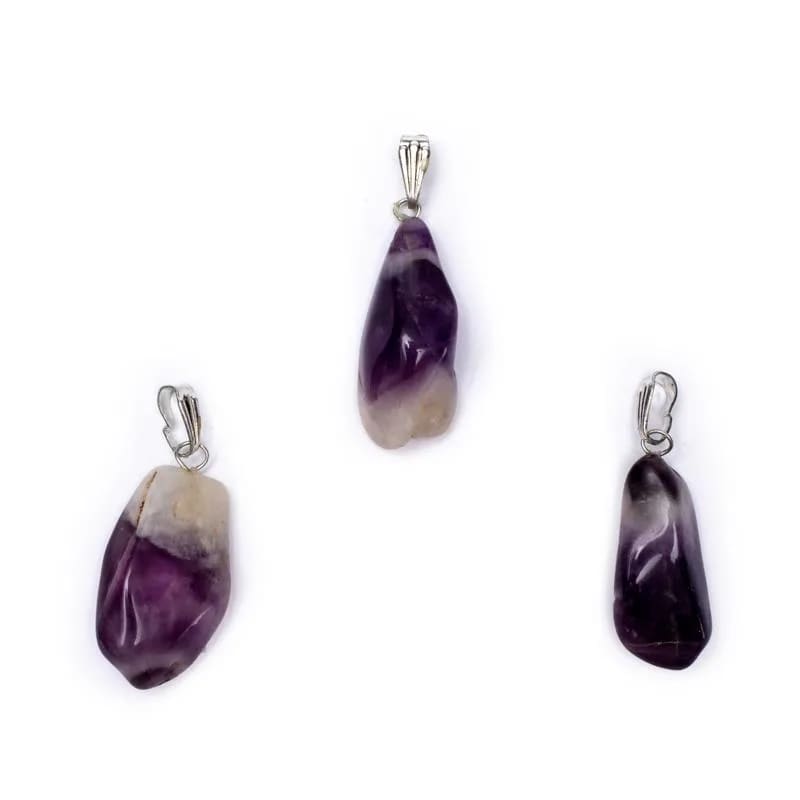 Chevron Amethyst Polished Gemstone Pendant