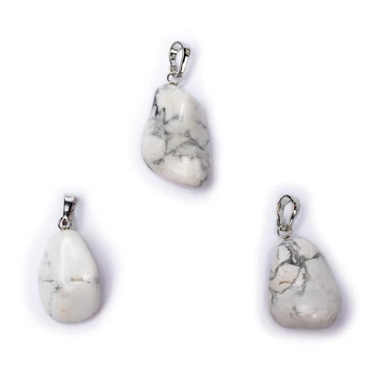 White Howlite Polished Gemstone Pendant