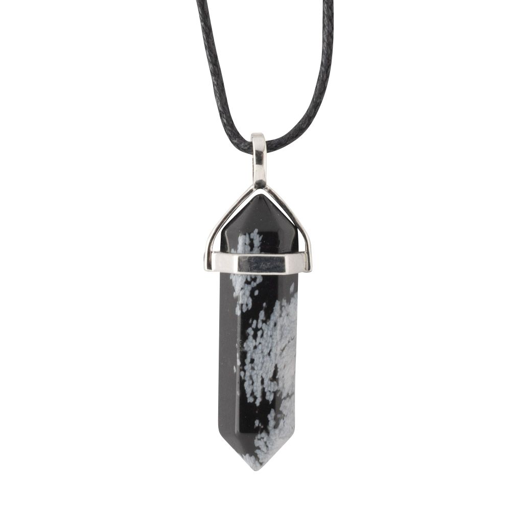 Capricorn Snowflake Obsidian Birthstone Pendant 22nd December