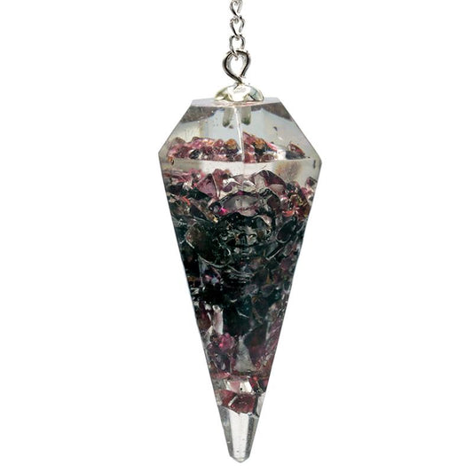 Orgonite Pendulum - Garnet Facet Cut