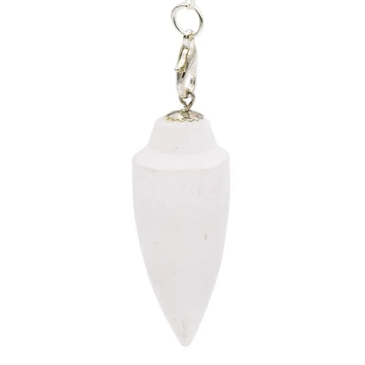 Selenite Drop Pendulum With Chakra Chain