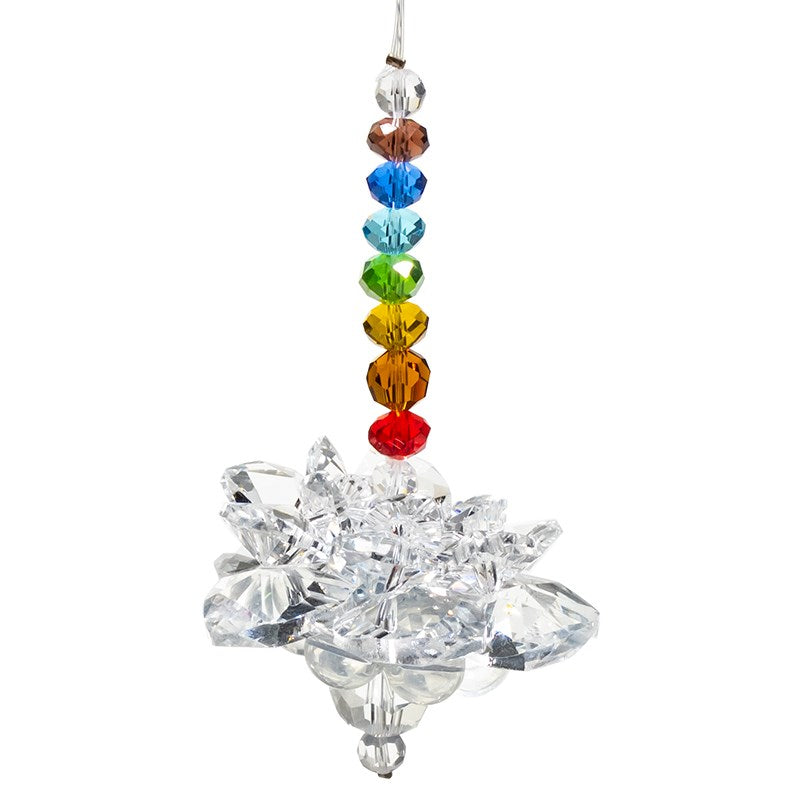 Feng Shui Rainbow Crystal Lotus with Chakra Chain