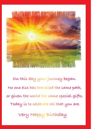 'On This day Your Journey Began' Birthday Card
