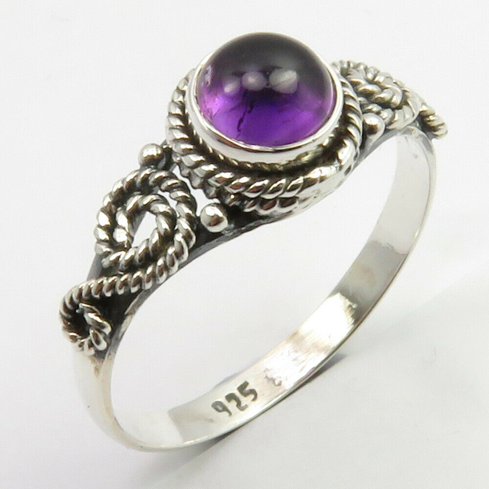 Amethyst Sterling Silver Embellished Ring