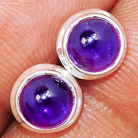 Amethyst Sterling Silver Stud Earrings