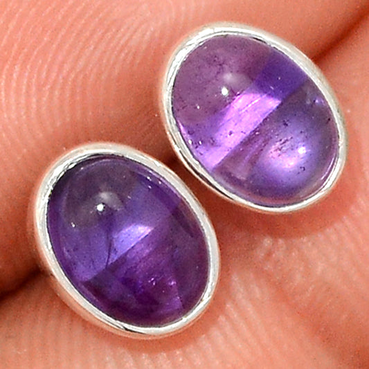 Amethyst Sterling Silver Stud Earrings