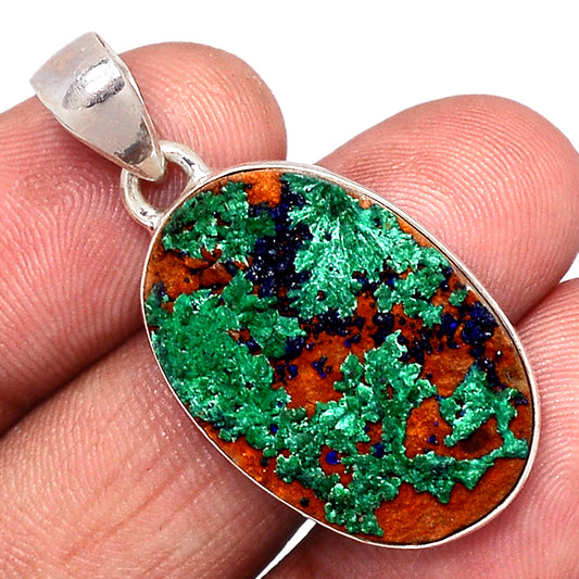 Sterling Silver Azurite Druzy Pendant