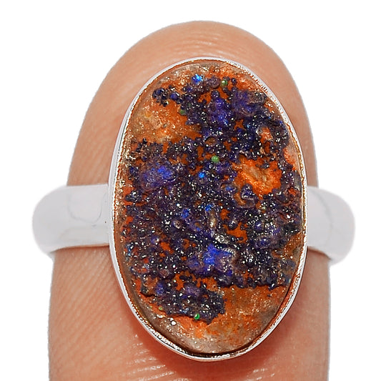 Sterling Silver Azurite Druzy Ring