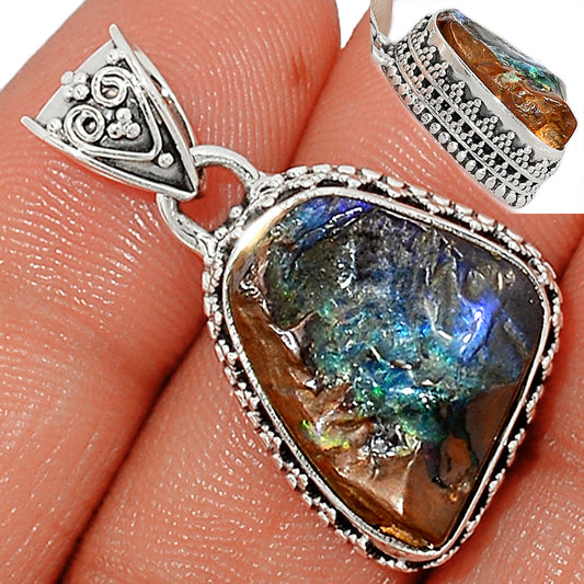 Sterling Silver Boulder Opal Pendant