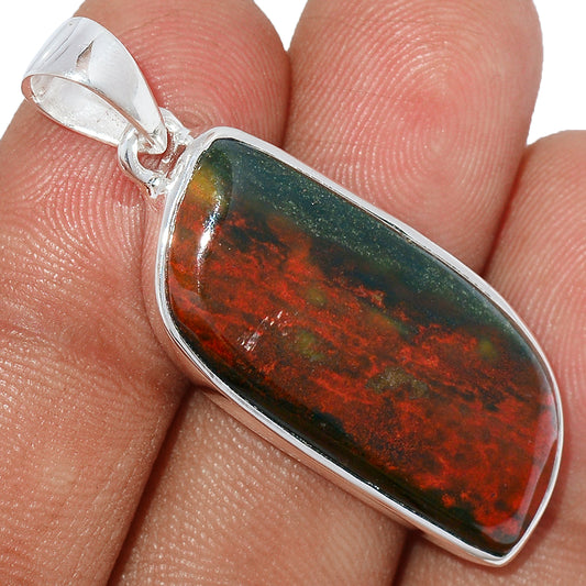Sterling Silver Bloodstone Pendant