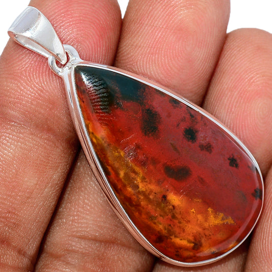 Sterling Silver Bloodstone Pendant