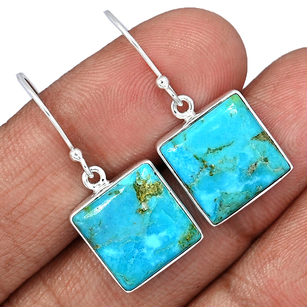 Turquoise Sterling Silver Square Earrings