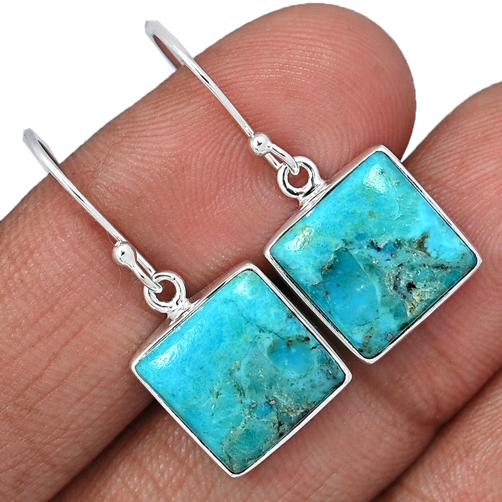Turquoise Sterling Silver Square Earrings