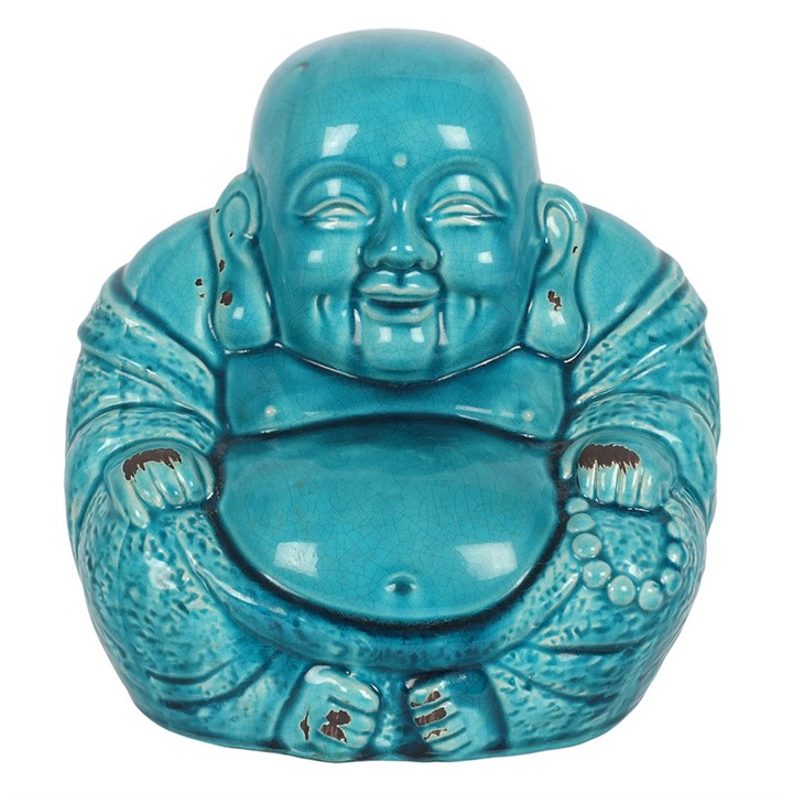 Large Sitting Laughing Ceramic Buddha
