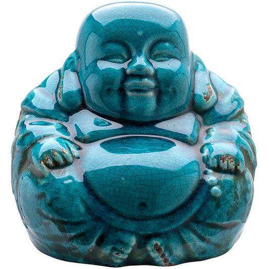 Sitting Laughing Ceramic Buddha