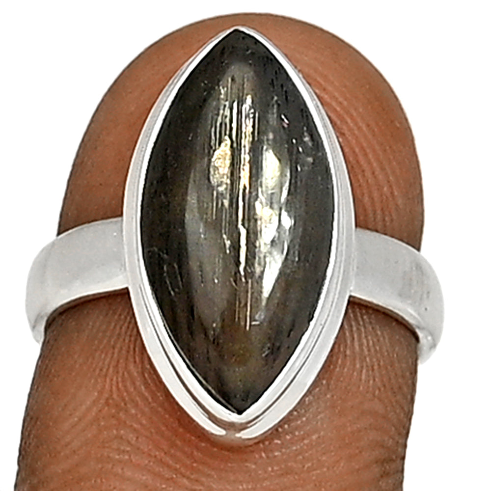 Black Sun Stone Sterling Silver Ring