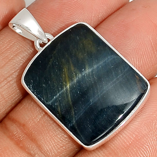 Sterling Silver Blue Tiger Eye Pendant