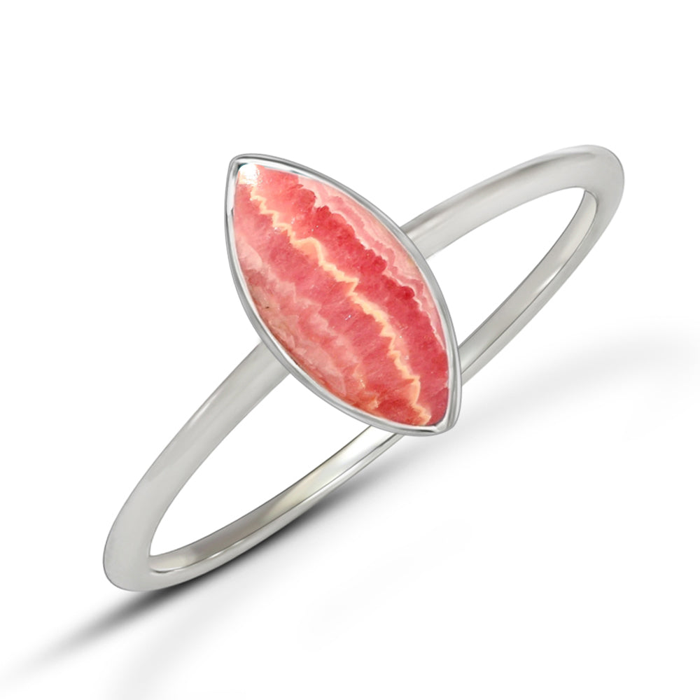 Sterling Silver Rhodochrosite Ring