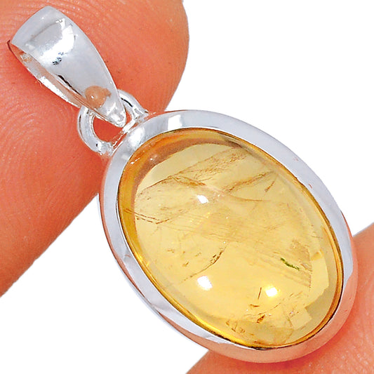 Sterling Silver Citrine Oval Pendant