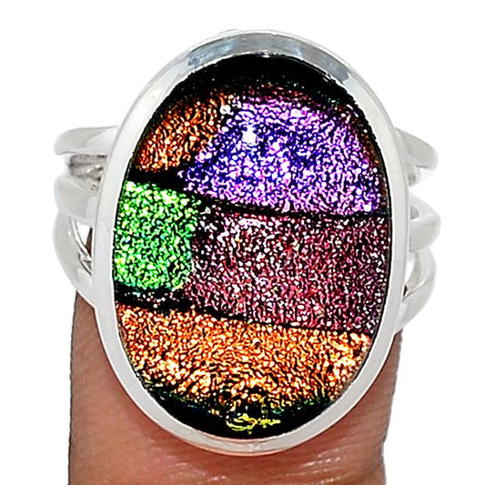 Sterling Silver Dichroic Glass Ring