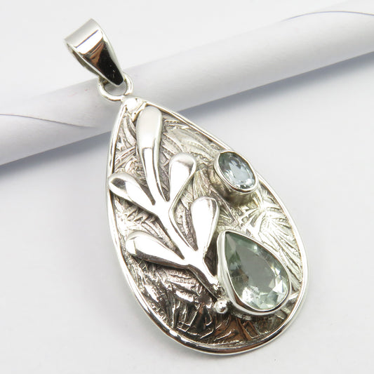 Aquamarine Sterling Silver Pendant