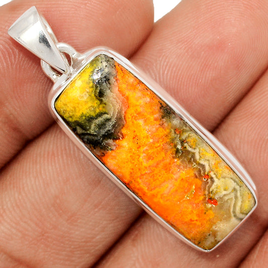 Sterling Silver Bumble Bee Jasper Pendant
