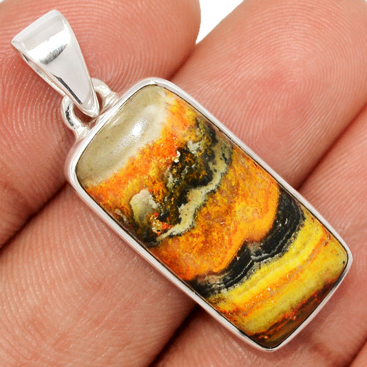 Sterling Silver Bumble Bee Jasper Pendant