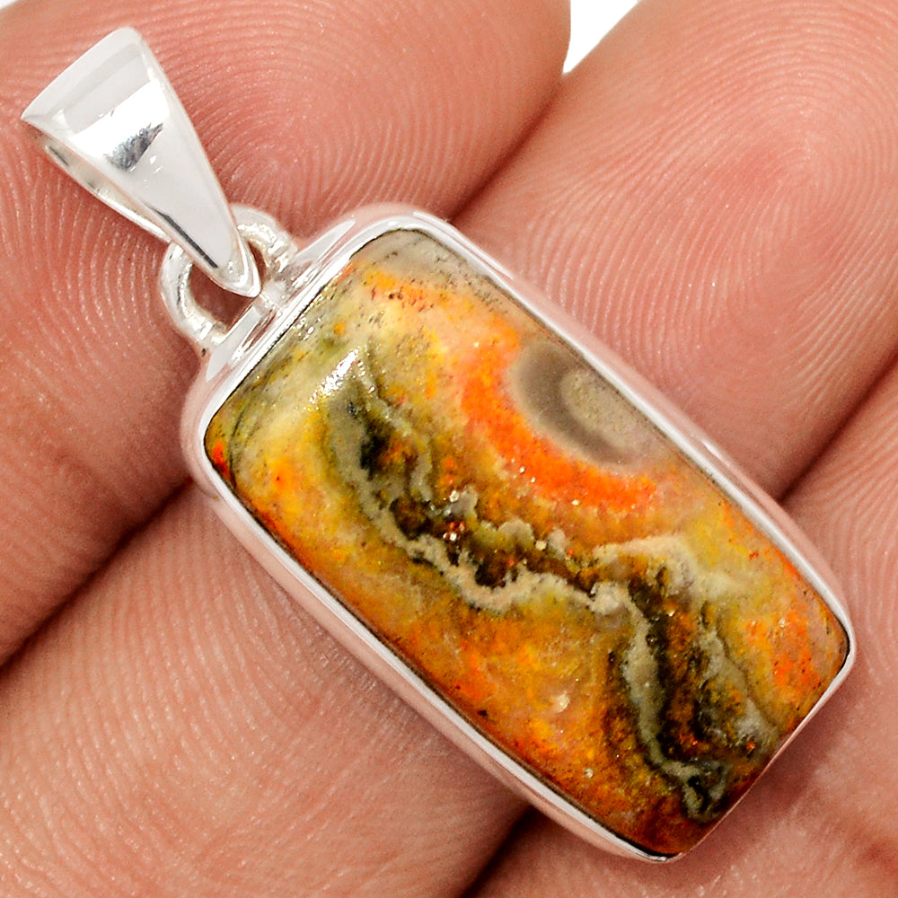 Sterling Silver Bumble Bee Jasper Pendant