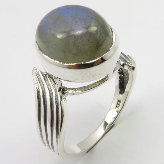 Labradorite Sterling Silver Embellished Ring