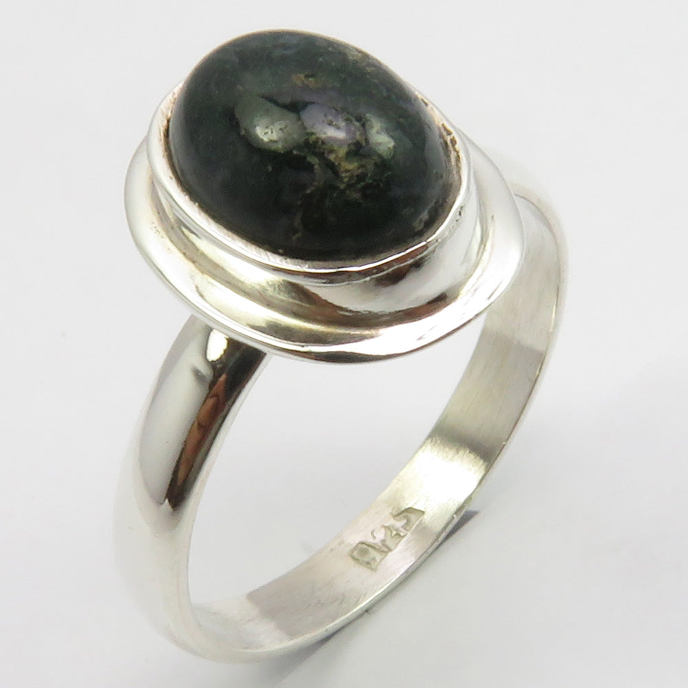 Black Onyx Sterling Silver Oval Ring