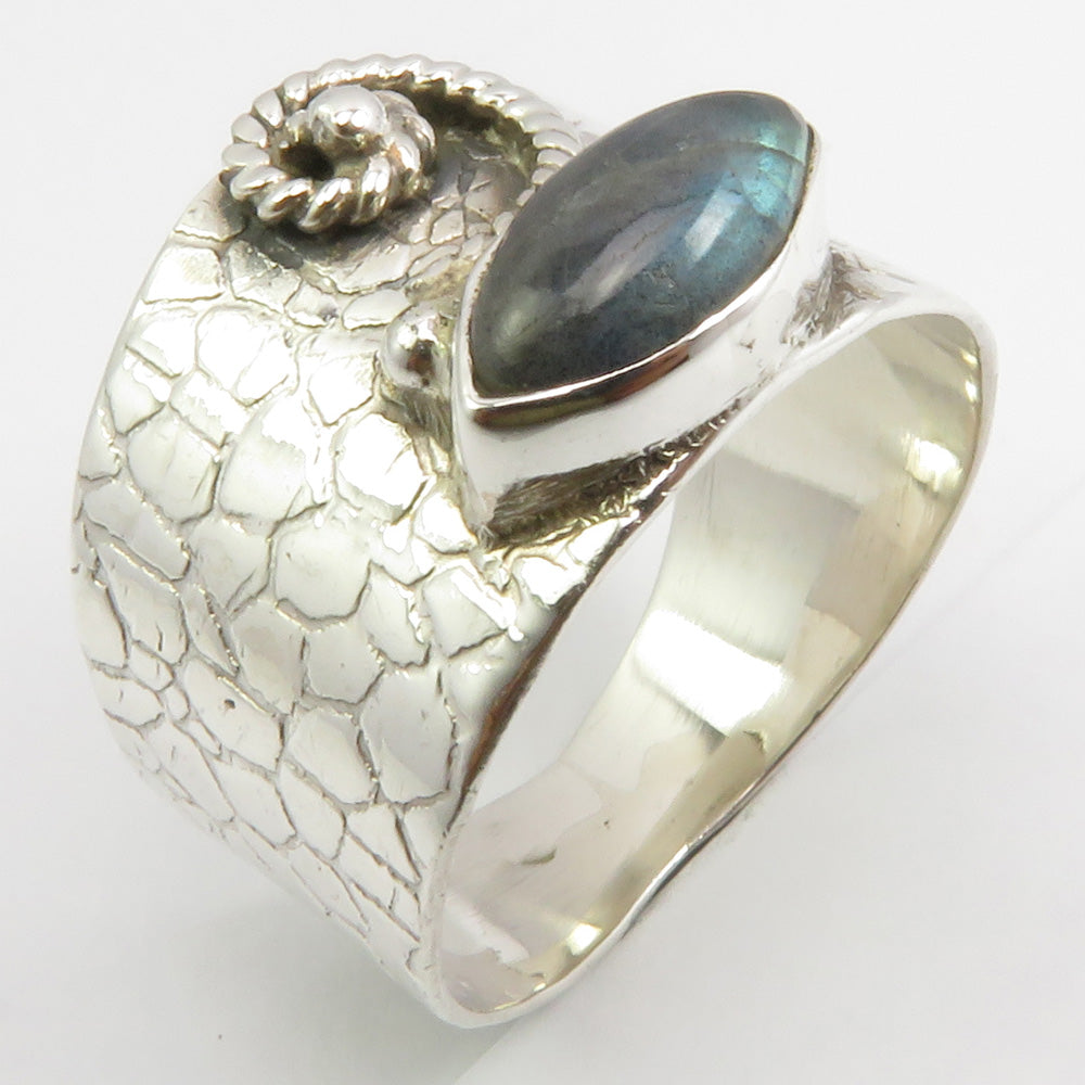 Labradorite Sterling Silver Embellished Ring