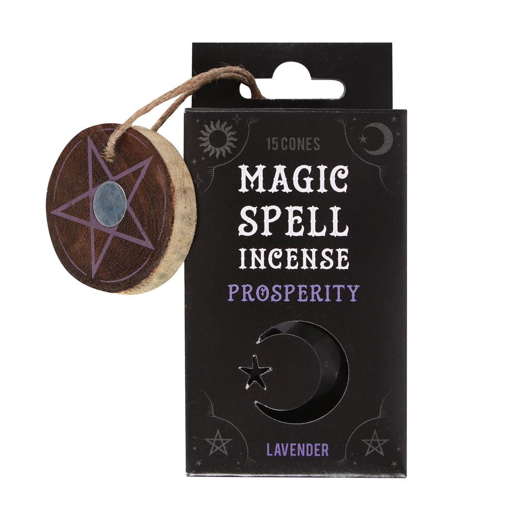 Prosperity (Lavender) Spell Incense Cones & Wooden Holder