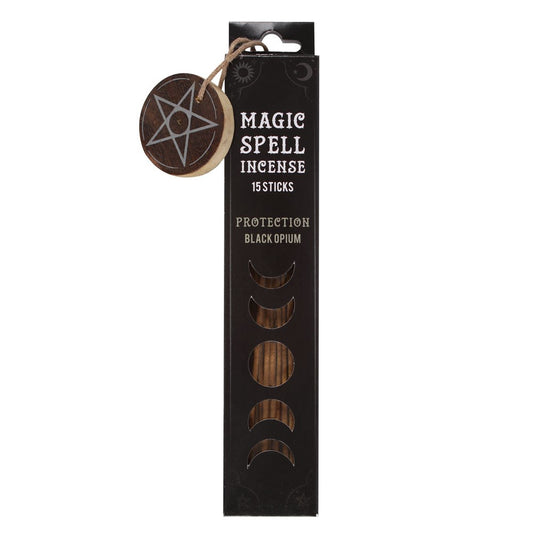 Protection (Opium) Spell Incense Sticks & Wooden Holder