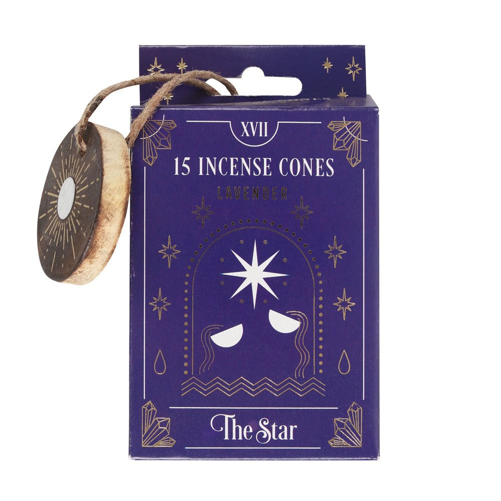 The Star (Lavender) Tarot Incense Cones & Wooden Holder