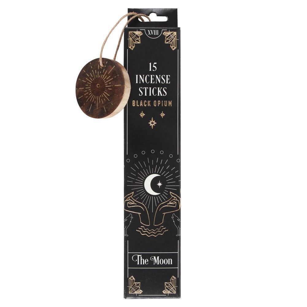 The Moon (Black Opium) Tarot Incense Sticks & Wooden Holder