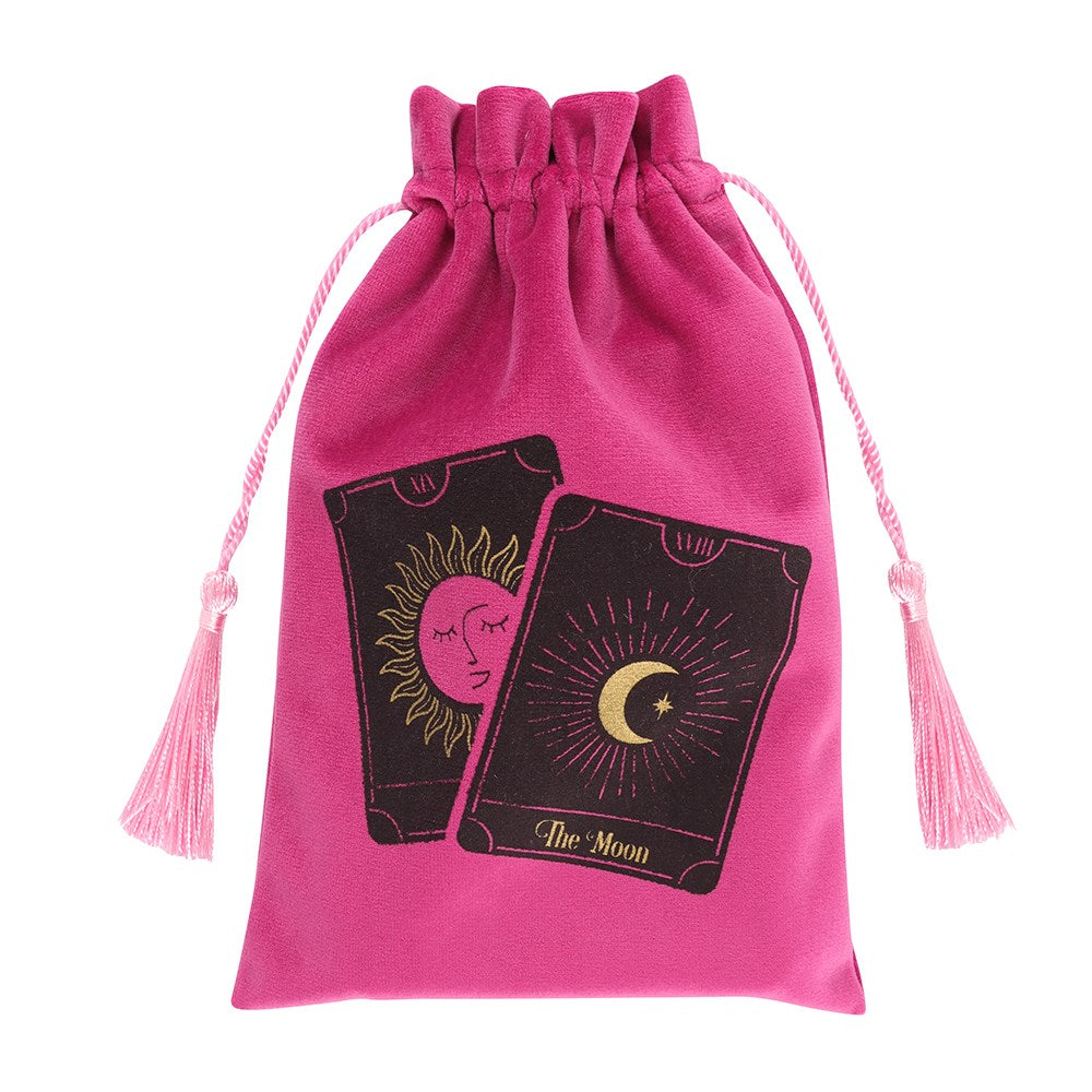 Pink Tarot Card Drawstring Pouch