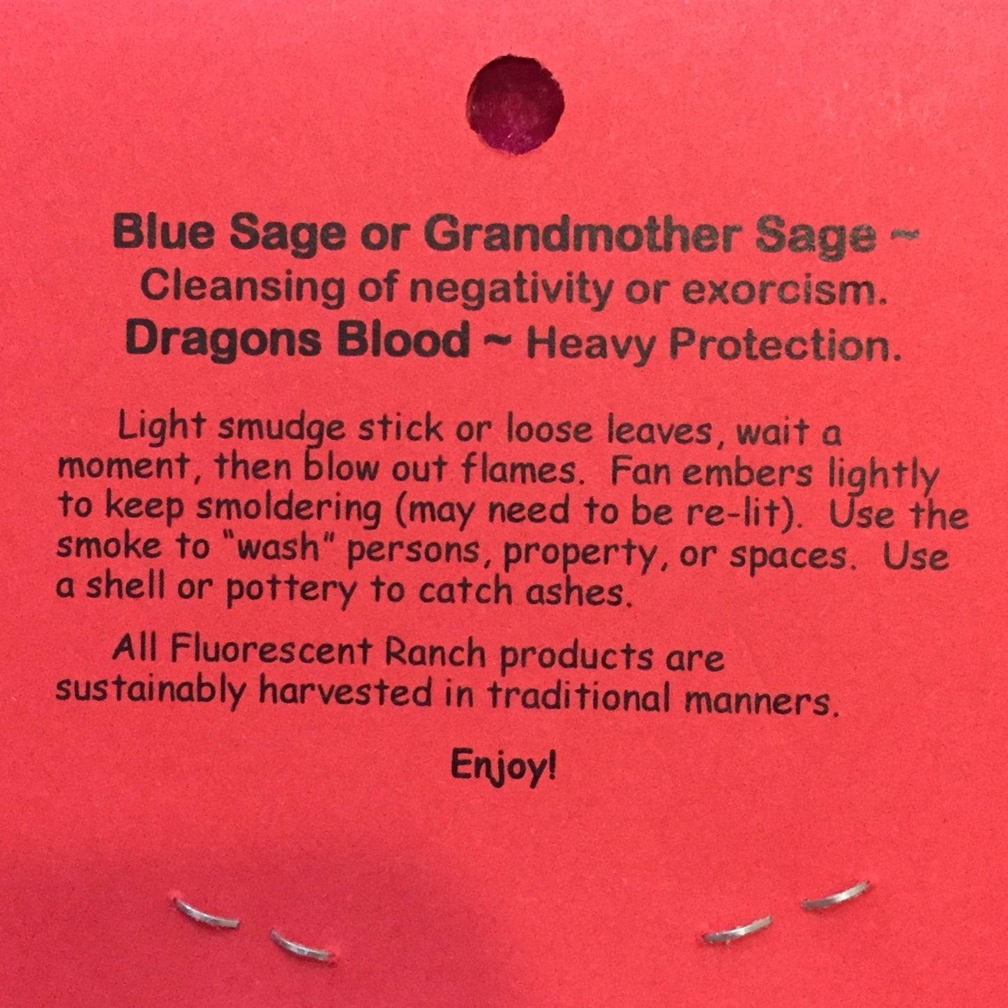 Blue Sage & Dragons Blood  Smudge Stick - 7 INCH