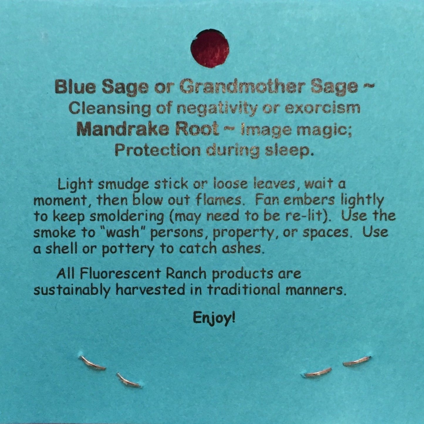 Blue Sage & Mandrake Root Smudge Stick - 7 INCH