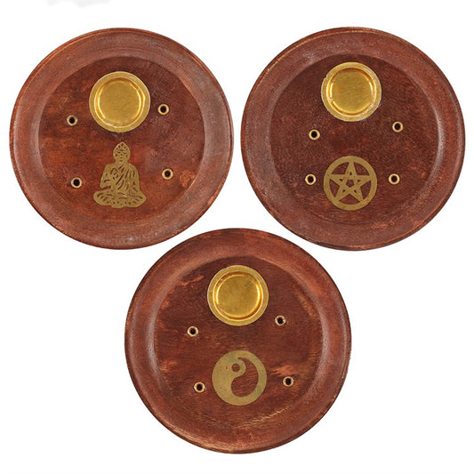 Round Wooden Incense Ash Catcher