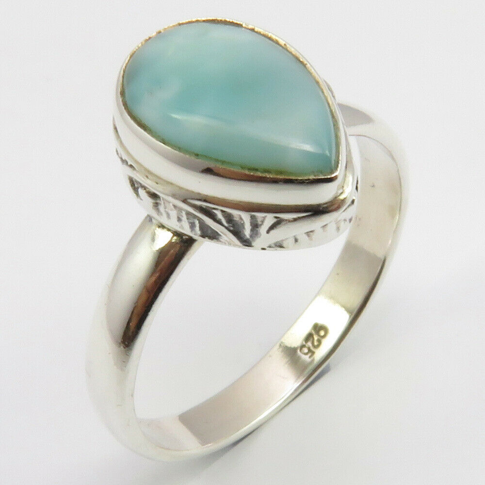 Larimar Sterling Silver Embellished Ring