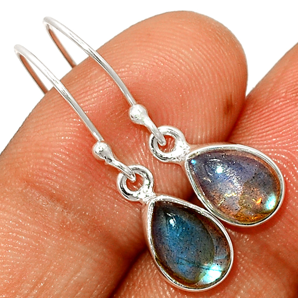 Sterling Silver Blue Fire Labradorite Earrings