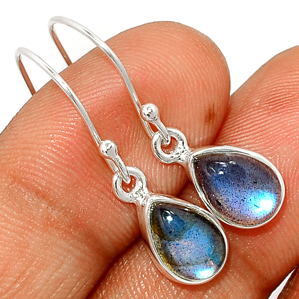 Sterling Silver Blue Fire Labradorite Earrings